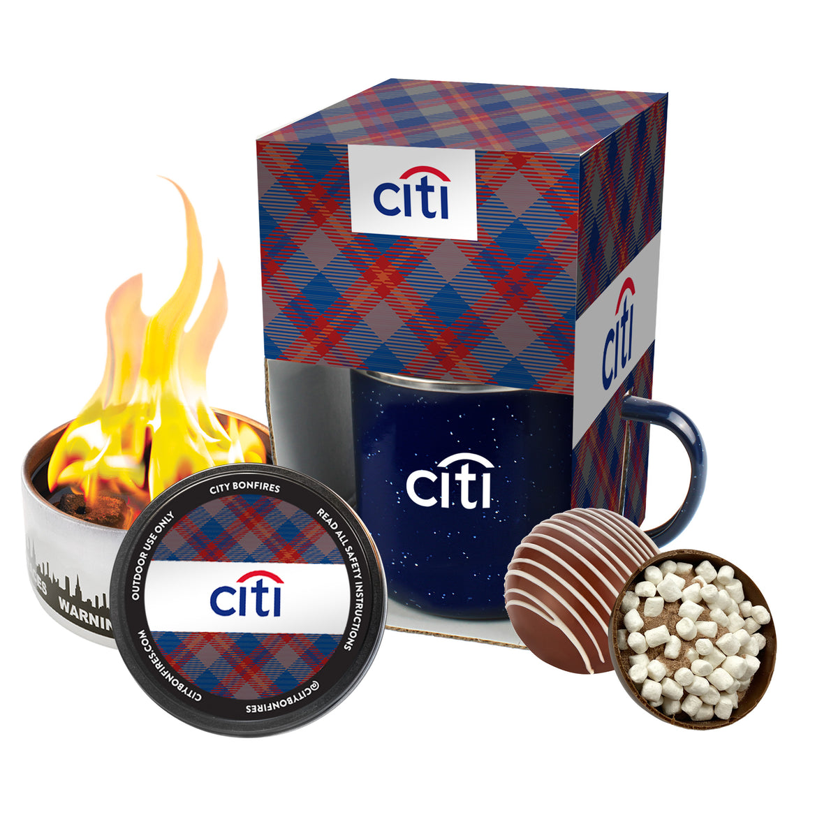Speckled Camping Mug - 16 oz., City Bonfires® Portable Bonfire, Classic Milk Hot Chocolate Bomb Stuffer
