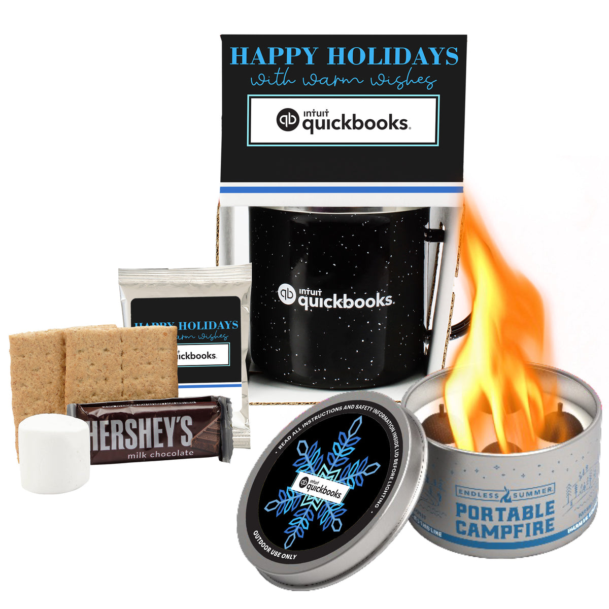 Speckled Camping Mug - 16 oz., Endless Summer® Portable Campfire, Hot Chocolate Mix, Smores Kit