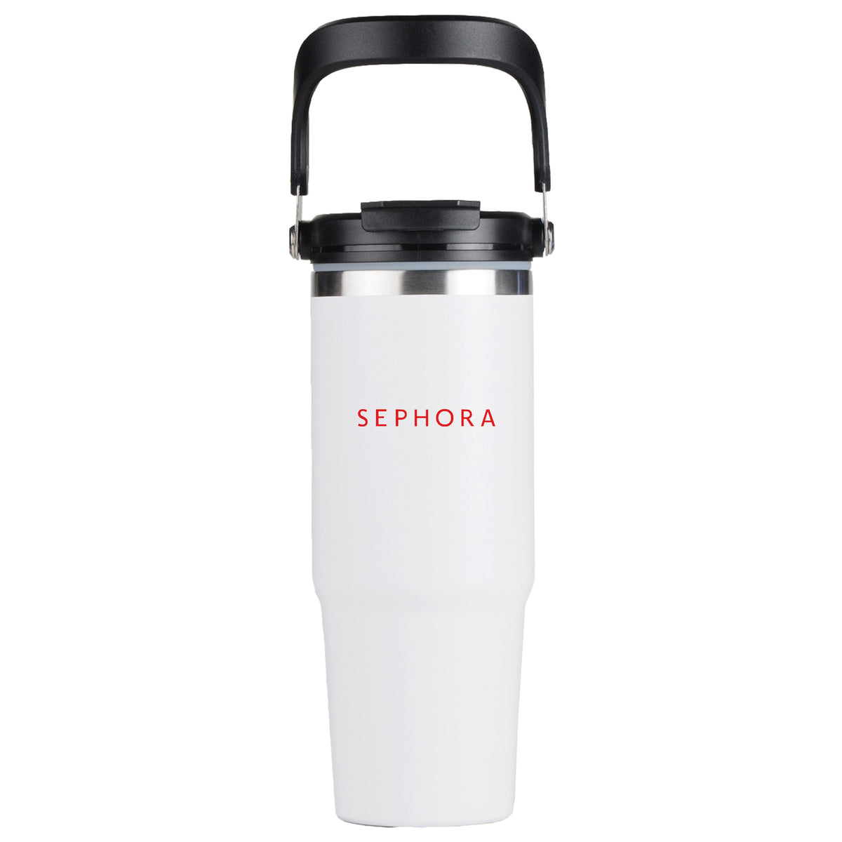 Tumbler w/ Handle &amp; Straw - 30 oz. | White