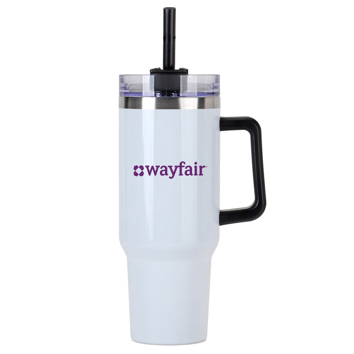 Tapered Tumbler w/ Handle &amp; Straw - 40 oz. | Navy Blue