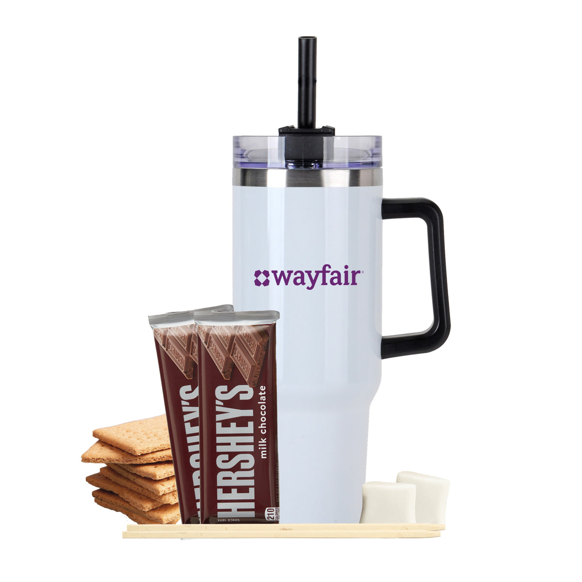 Tapered Tumbler w/ Handle &amp; Straw - 40 oz., S&#39;mores Kit (4 Servings)