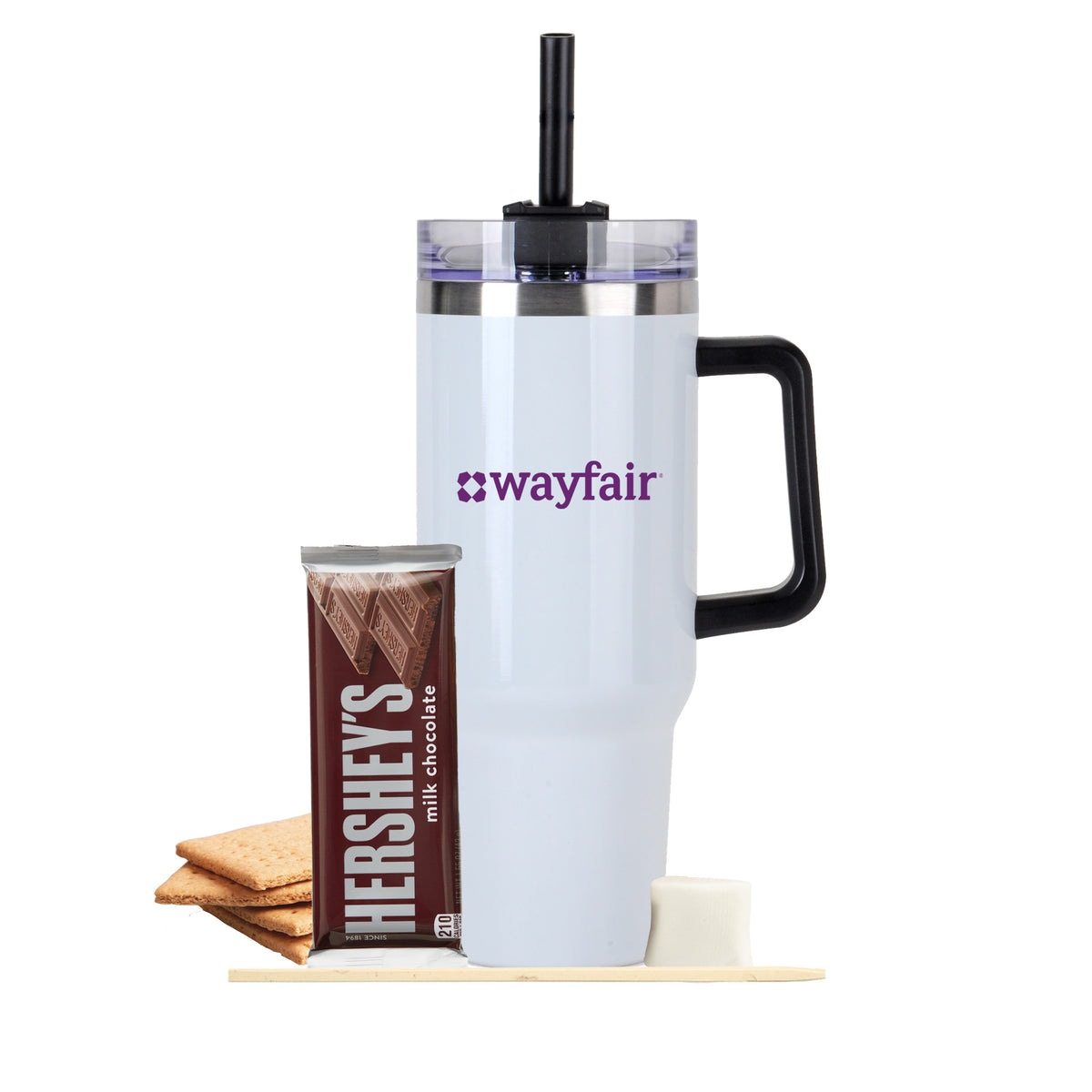 Tapered Tumbler w/ Handle &amp; Straw - 40 oz., S&#39;mores Kit (2 Servings)