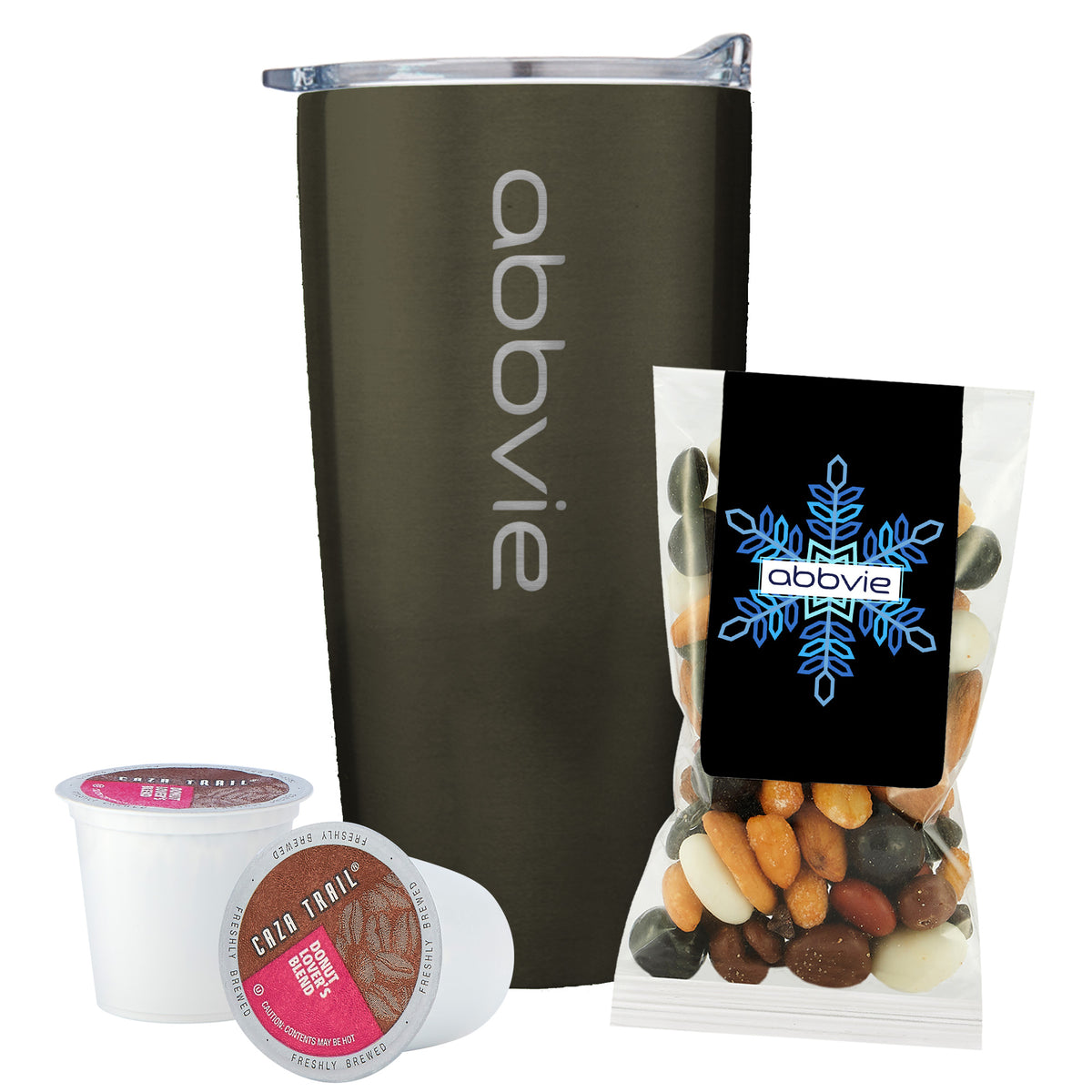 Straight Tumbler - 20 oz., Holiday Espresso Mix &amp; 2 Single Serve Coffee Pods