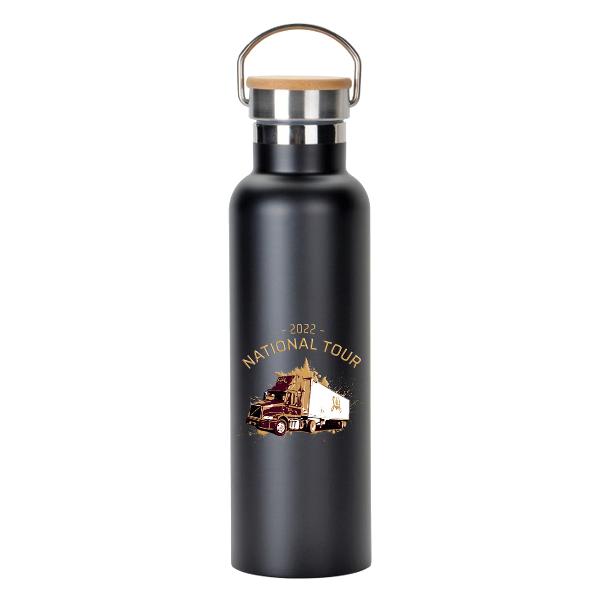 Water Bottle w/ Bamboo Lid - 20 oz. | Red