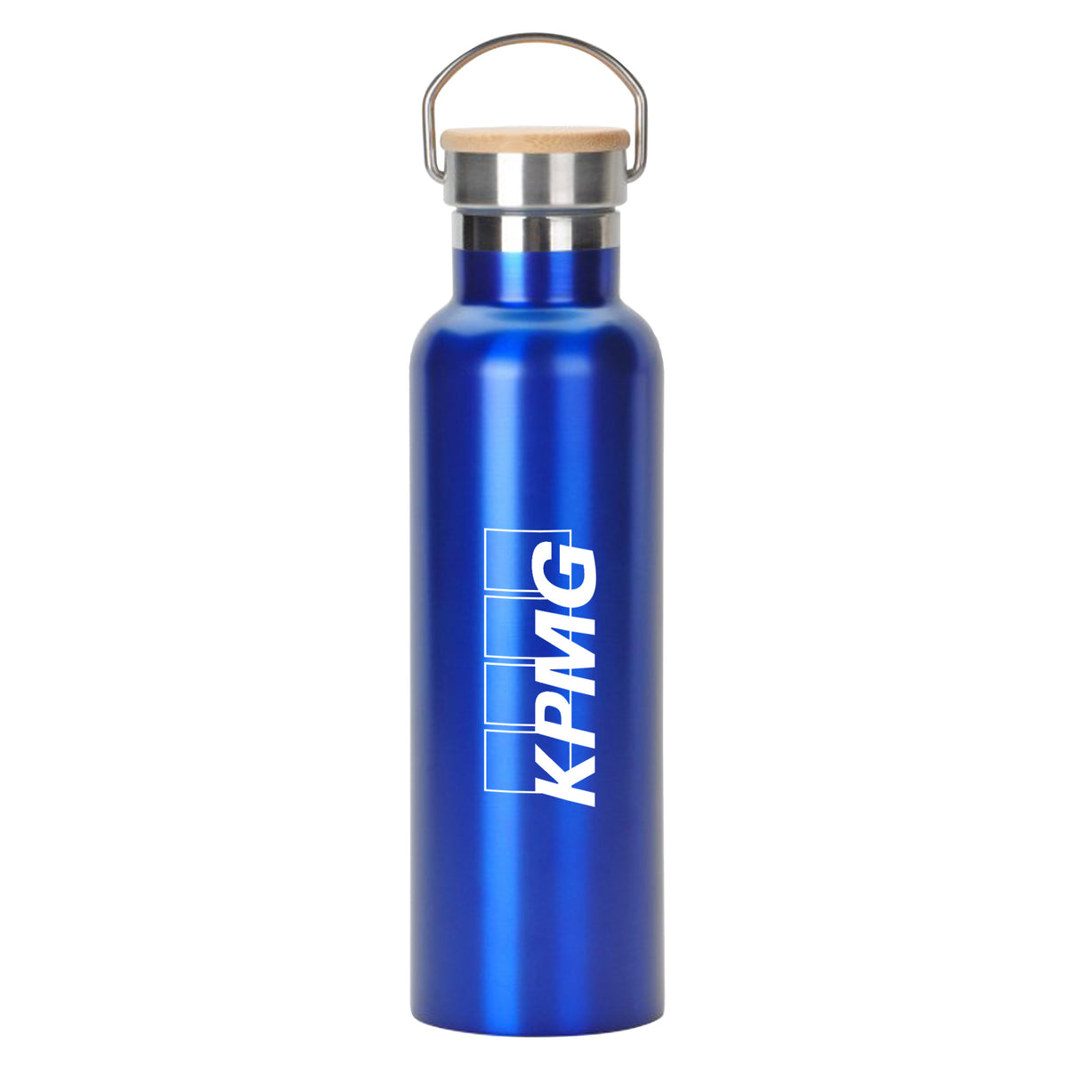 Water Bottle w/ Bamboo Lid - 20 oz. | Blue