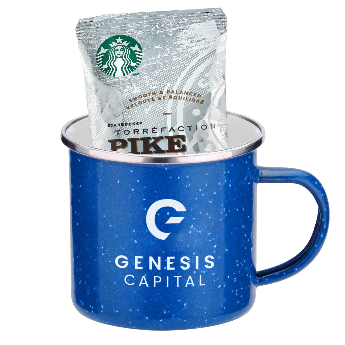 Speckled Camping Mug - 16 oz., Starbucks® Pike Place Ground Coffee