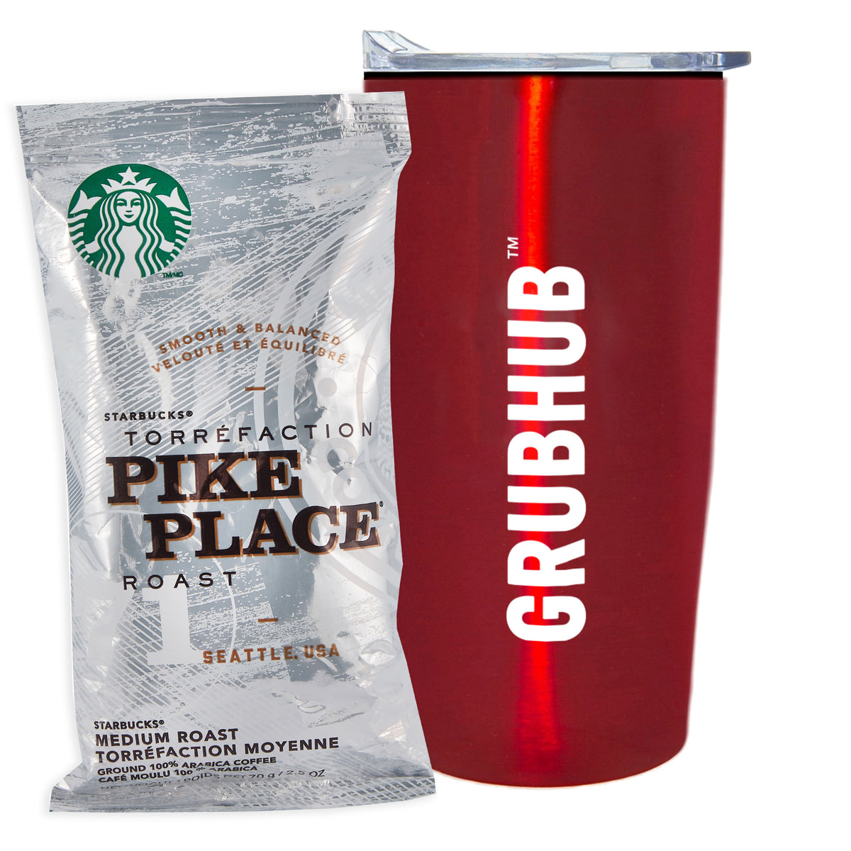 Straight Tumbler w/ Plastic Liner - 20 oz., Starbucks® Pike Place Ground Coffee (2.5 oz)