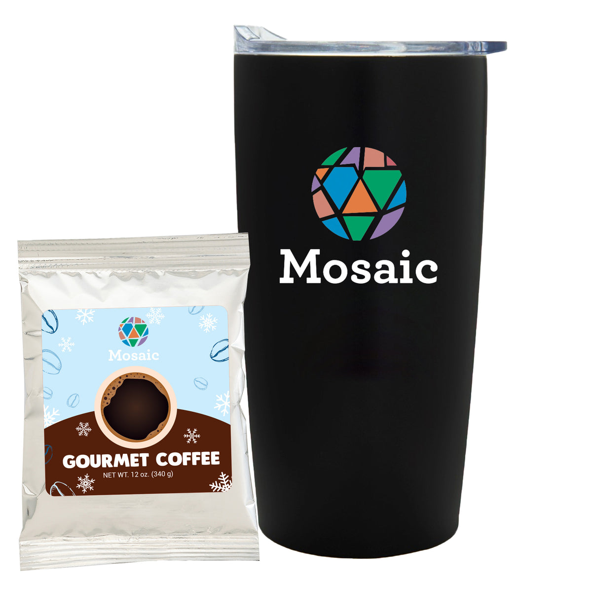 Straight Tumbler w/ Plastic Liner - 20 oz., Holiday Gourmet Coffee Packet