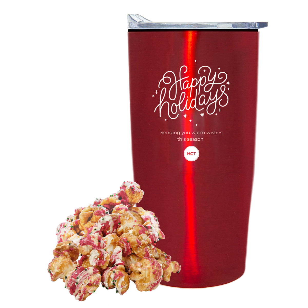 Straight Tumbler w/ Plastic Liner - 20 oz., Christmas Crunch Popcorn