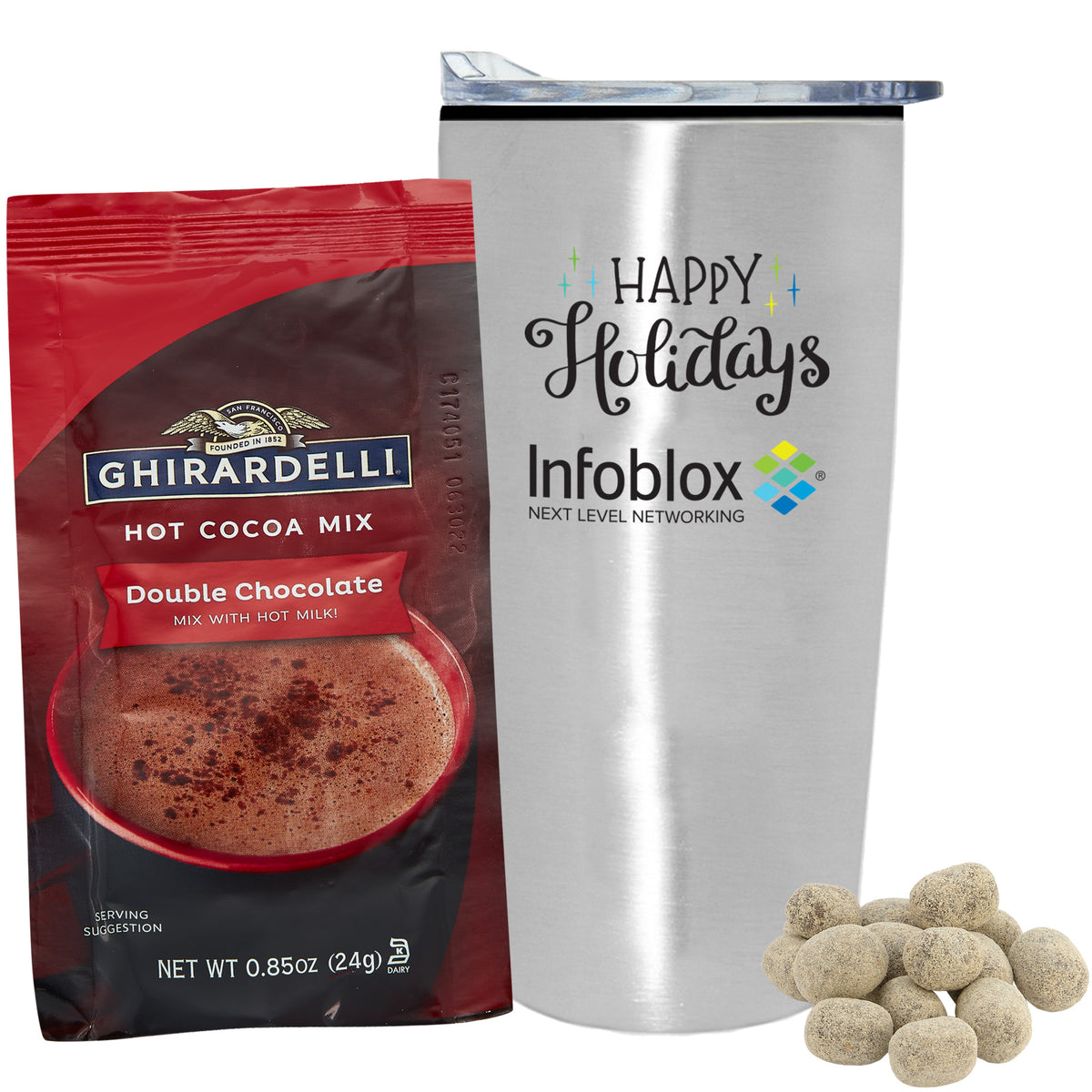 Straight Tumbler w/ Plastic Liner - 20 oz., Ghirardelli® Double Chocolate Hot Chocolate Mix &amp; S&#39;mores Bites