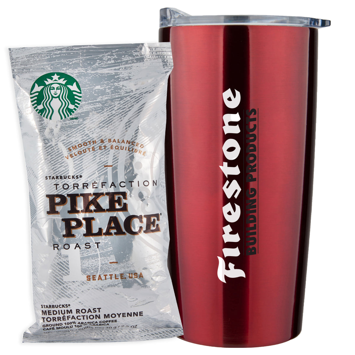 Straight Tumbler - 20 oz., Starbucks® Pike Place Ground Coffee (2.5 oz)