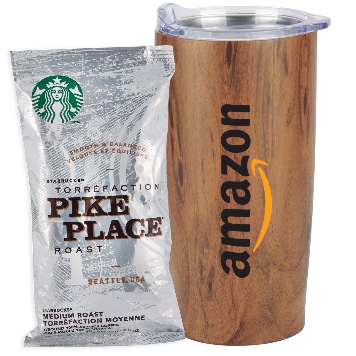Straight Tumbler - 20 oz., Starbucks® Pike Place Ground Coffee (2.5 oz -  Promo Revolution