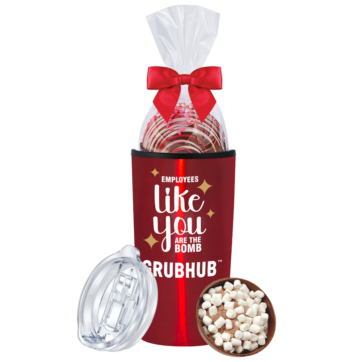 Straight Tumbler w/ Plastic Liner - 20 oz., Valentine&#39;s Day Classic Milk Hot Chocolate Bomb