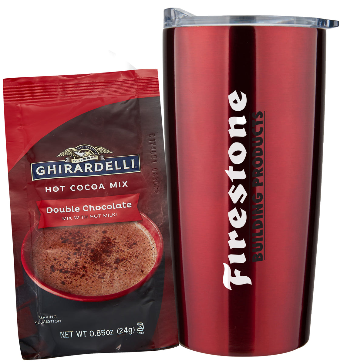 Straight Tumbler - 20 oz., Ghirardelli® Double Chocolate Hot Chocolate (.85 oz)