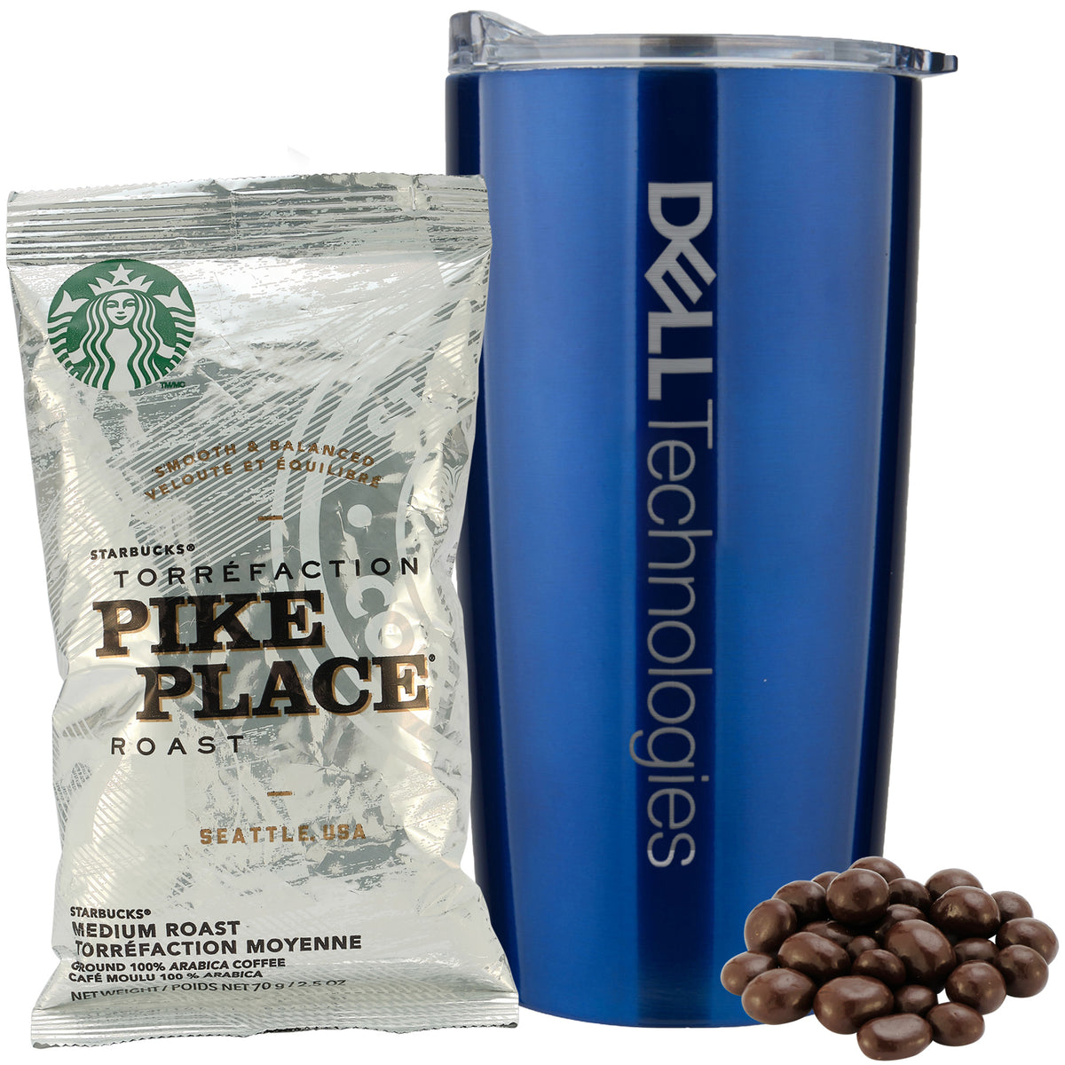 Straight Tumbler - 20 oz., Starbucks® Pike Place Coffee &amp; Dark Chocolate Espresso Beans