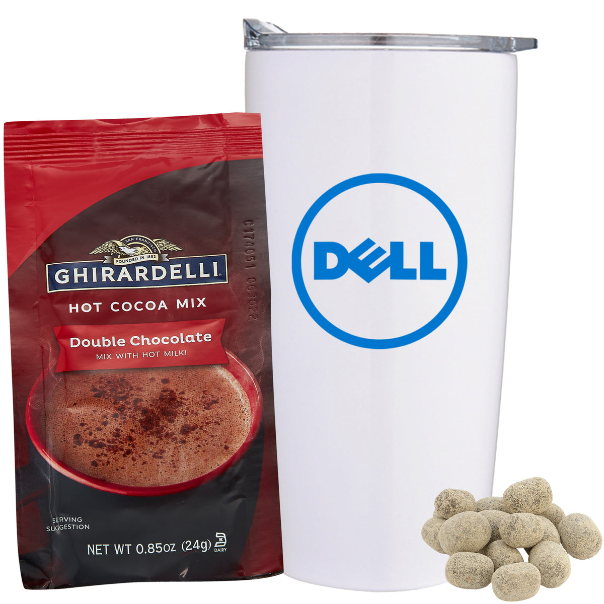 Straight Tumbler - 20 oz., Ghirardelli® Double Chocolate Hot Chocolate Mix &amp; S&#39;mores Bites