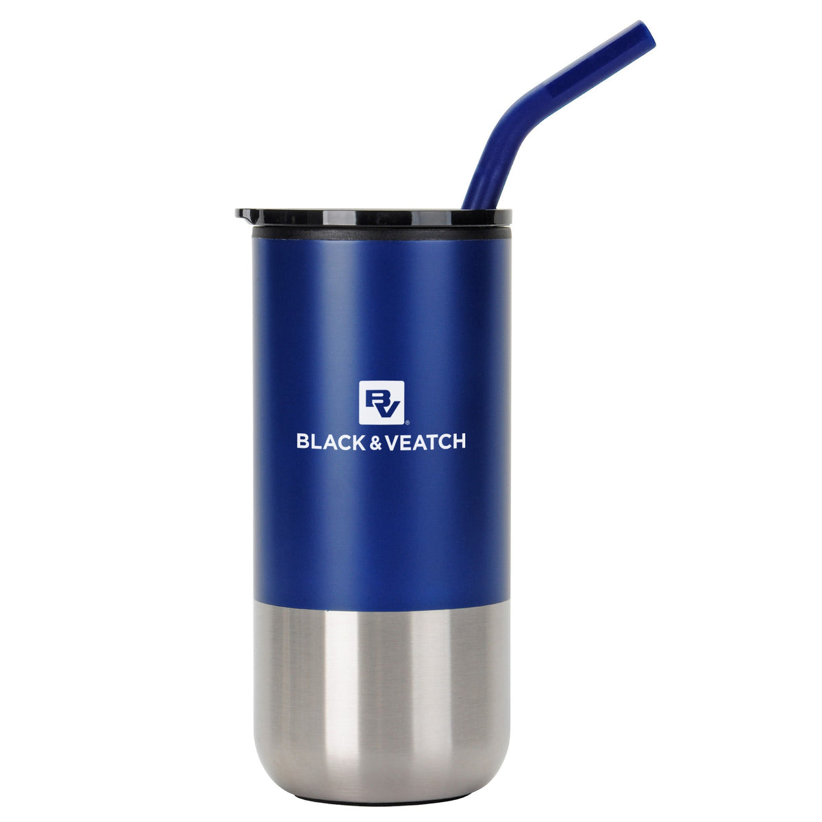 Tumbler w/ Stainless Steel Straw - 16 oz. | Blue