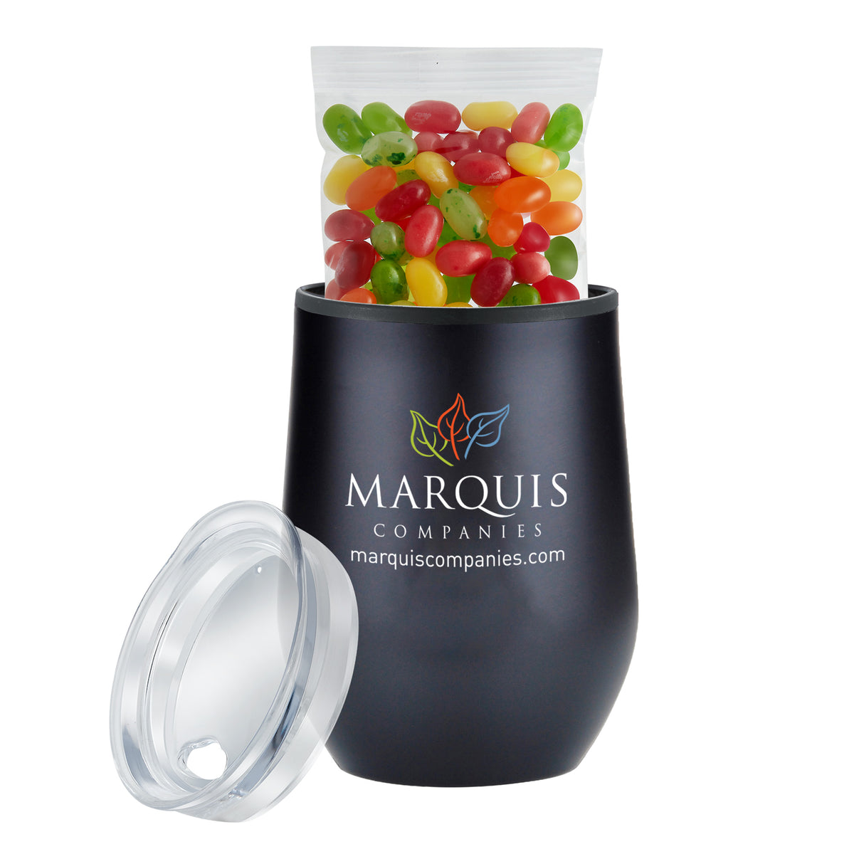 Stemless Wine Tumbler w/ Plastic Lining - 12 oz., Jelly Belly® Jelly Beans Cocktail Mix